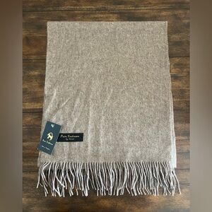 Pure Cashmere Beige‎ Tassel Scarf